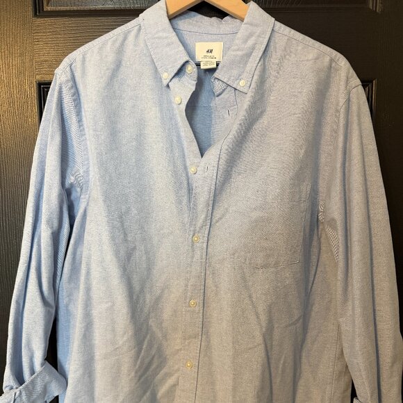 H&M Other - Like New Mens Dress Shirt H&M Denim Gingham Blue Large